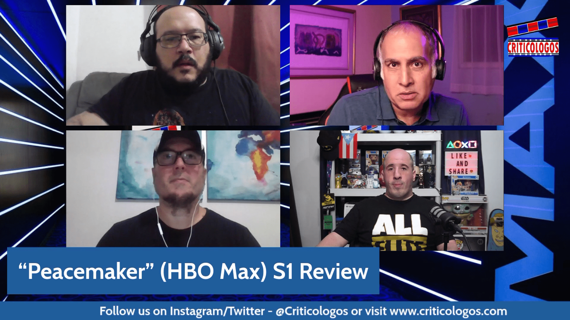 #Criticologos LIVE… “Peacemaker” (HBO Max) S1 Review, “Uncharted” Movie Review, & Super Bowl TV Spots & Trailers. #Peacemaker #UnchartedMovie #Reviews